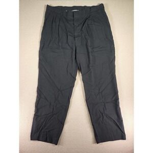 Vintage Cotler Pants Mens 36x28 Pleated Cotton Pockets Regular Black Made In USA